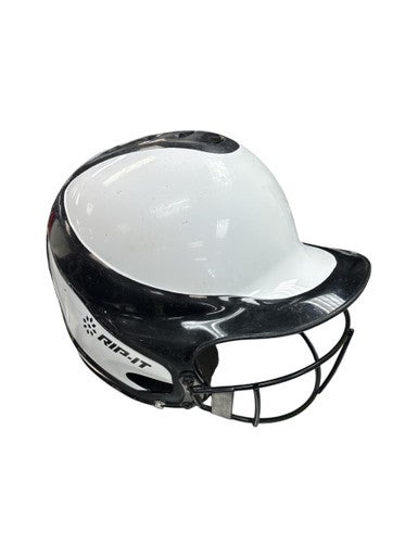 Used RIP-IT BLK/WHT S/M 6-6 7/8 Batting Helmet w/Mask Black And White S/M 11862-S000090219