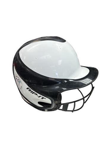 Used RIP-IT BLK/WHT M/L 6 1/2 - 7 3/8 Batting Helmet w/Mask Black And White M/L 11862-S000090220
