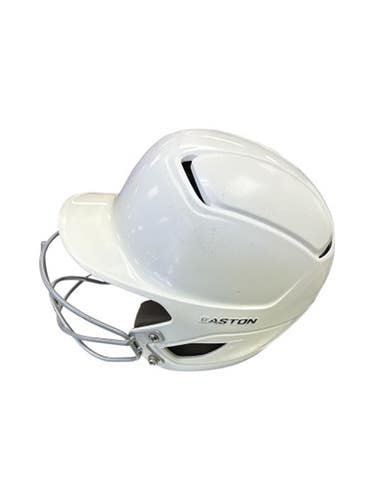 Used Easton ALPHA BAP-11S 6 1/4 - 6 7/8 Batting Helmet w/Mask White SM 11862-S000090221