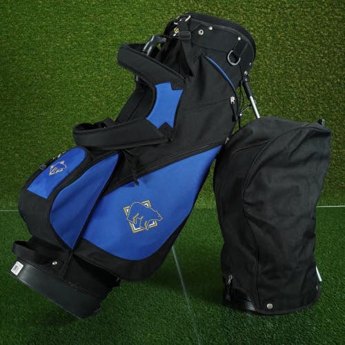 GOLDEN BEAR STAND BAG 6 WAY DIVIDERS GOLF BAG, BLUE / BLACK ~ NEW!!