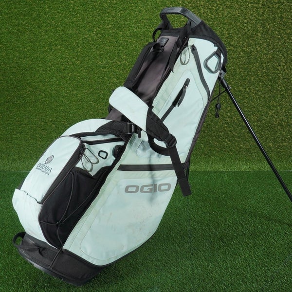 OGIO XIX WOMEN'S STAND BAG 5 WAY LADIES GOLF, AQUA SEAFOAM / BLACK ~ CLUB LOGO!