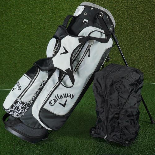CALLAWAY WOMEN'S SOLAIRE STAND BAG 6 WAY DIVIDERS LADIES, WHITE / BLACK ~ NICE!!