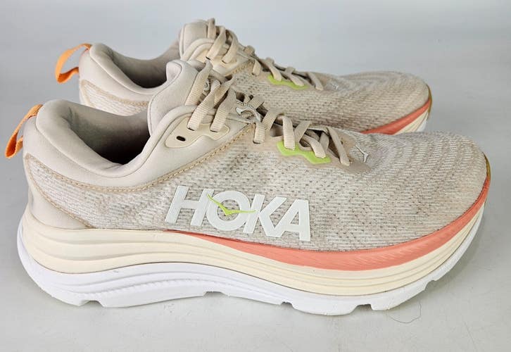 Hoka One One Womens Gaviota 5 1134235 VLG Beige Running Shoes Sneaker Size 9.5 B