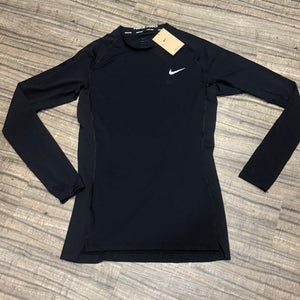 Nike Pro Dri Fit Base Layer Compression Shirt Long Sleeve Adult Large Black New