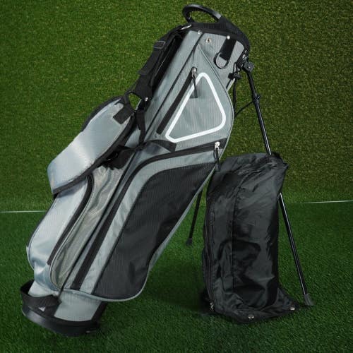 ULTRA-LITE 34 TALL KIDS JR. STAND BAG 4 WAY GOLF BAG, GRAY / BLACK ~ NICE!!