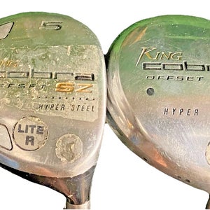 King Cobra Offset Fairway Wood Set 3w, 5w RH Lite Senior Graphite New Grips HC's