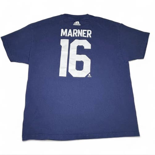 TORONTO MAPLE LEAFS MITCH MARNER SIZE 2XL BLUE SHORT SLEEVE SHIRT ADIDAS HOCKEY TEE