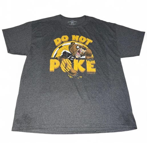 BOSTON BRUINS UNISEX SIZE XL GRAY SHORT SLEEVE SHIRT DON’T POKE THE BEAR HOCKEY CHOWDAHEADZ