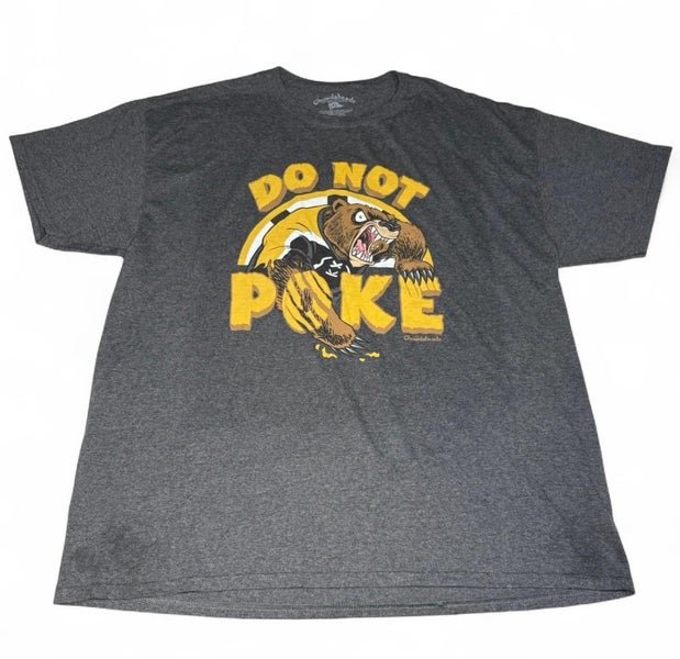 BOSTON BRUINS UNISEX SIZE XL GRAY SHORT SLEEVE SHIRT DON’T POKE THE BEAR HOCKEY CHOWDAHEADZ