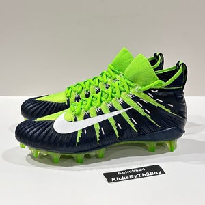 Nike Alpha Menace Elite Football Cleats Green Blue Size 10.5 Mens 877140-318