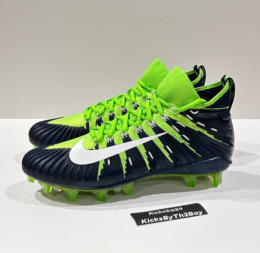Nike Alpha Menace Elite Football Cleats Green Blue Size 10.5 Mens 877140-318