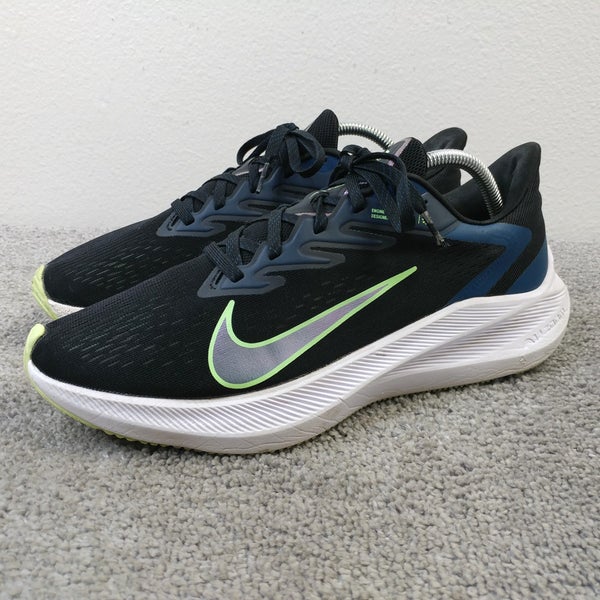 Nike Air Zoom Winflo 7 Mens Size 9.5 Running Shoes CJ0291-004 Black Sneakers Low