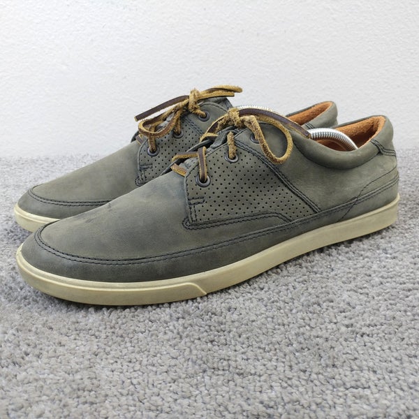 Ecco Collin Nautical Perf Mens Size 45 EU Shoes Gray Leather Lace Up
