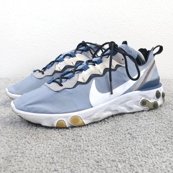 Nike React Element 55 Indigo Fog Mens Size 10 Running Shoes Blue BQ6166-402 Low