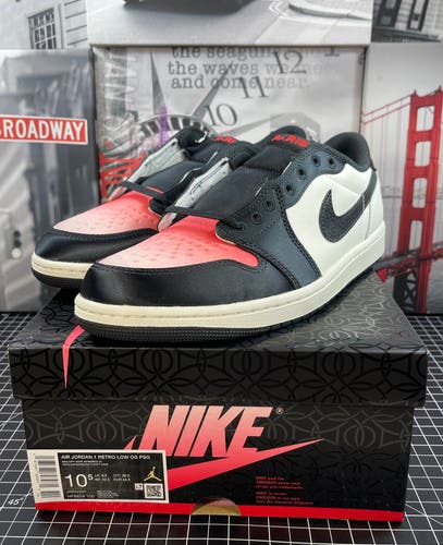 Air Jordan 1 Men's Size 10.5 Retro Low OG PSG Sail/Off-Noir Pink HF8828-100 NEW