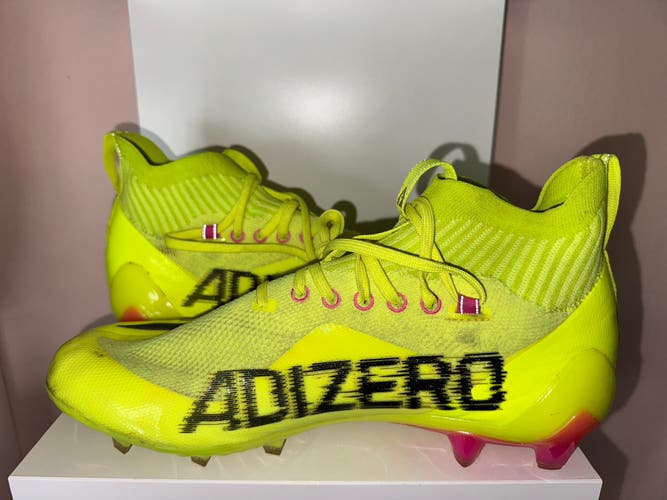 Men's Size M 11.0 (W 12.0) Adidas Mid Top Adizero PrimeKnit Molded Cleats (Used)