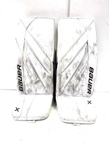 Used Bauer X5 PRO 31IN Goalie Leg Pads Inter White MD 11860-S000295530
