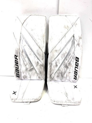 Used Bauer X5 PRO 31IN Goalie Leg Pads Inter White MD 11860-S000295530