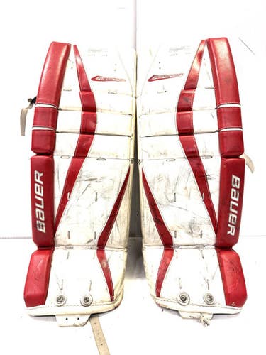 Used Bauer R5000 Goalie Leg Pads Junior White 28" 11860-S000295529
