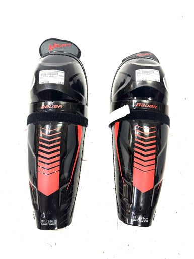 Used Bauer LIL SPORT Senior Shin Guards Black 13" 11860-S000295512