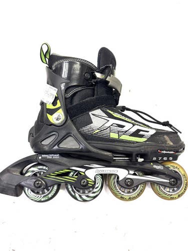Used Rollerblade SPITFIRE XT 5-8 Senior Rec Fitness Skates Black Adjustable 11860-S000295483