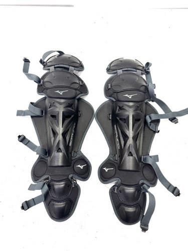 Used Mizuno SAMURAI 15 INCH Catchers Leg Guards Black Adult 11860-S000295468
