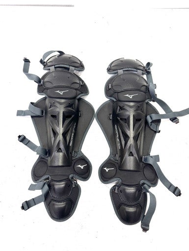 Used Mizuno SAMURAI 15 INCH Catchers Leg Guards Black Adult 11860-S000295468