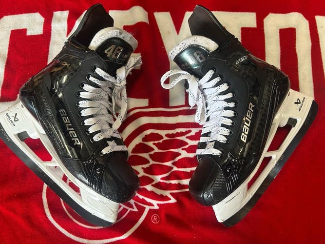 NHL Pro Stock Red Wings Bauer Supreme Mach Pro Ice Hockey Skates 9 D Made Canada