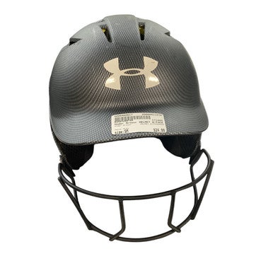 Used Under Armour HELMET W/FACEMASK Batting Helmet w/Mask Grey SM 11479-S000400617