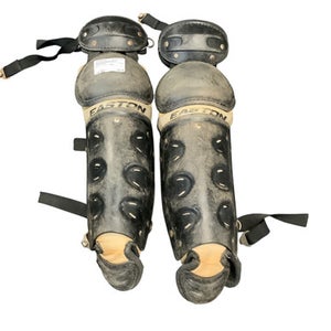 Used Easton SHIN GUARDS Catchers Leg Guards Black Adult 11479-S000400606