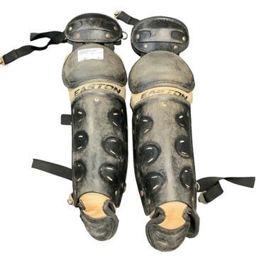 Used Easton SHIN GUARDS Catchers Leg Guards Black Adult 11479-S000400606