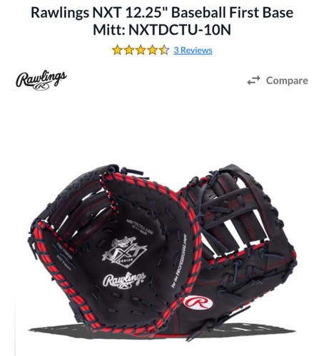 First Base RH Rawlings NXT Baseball Glove 12.25" (Used)