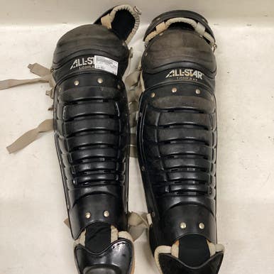 Used All Star LG2OLS Catchers Leg Guards Black Adult 11725-S000489851