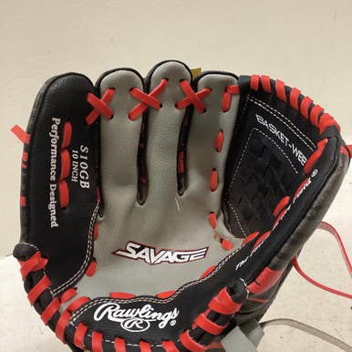 Used Rawlings S10GB BB/SB Glove LH Throw Black 10" 11725-S000489800