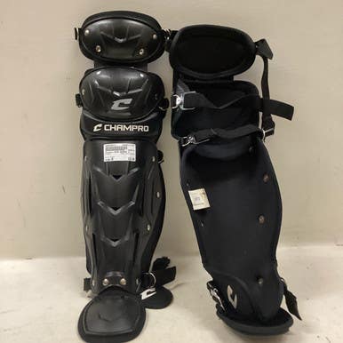 Used Champro SHIN GAURDS Catchers Leg Guards Black Junior 11725-S000489717