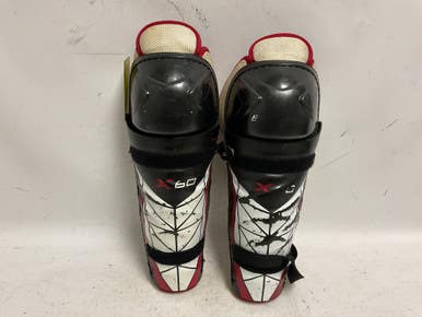 Used Bauer VAPOR X60 Junior Shin Guards White/Black/Red 13" 11855-S000188848