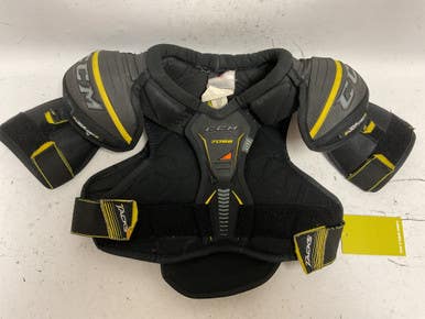 Used CCM TACKS 7092 Junior Shoulder Pads Black And Yellow SM 11855-S000188839