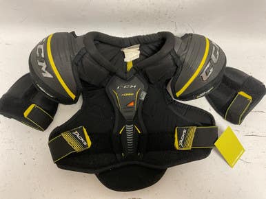 Used CCM TACKS 7092 Junior Shoulder Pads Black And Yellow MD 11855-S000188838