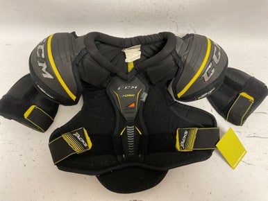 Used CCM TACKS 7092 Junior Shoulder Pads Black And Yellow MD 11855-S000188838