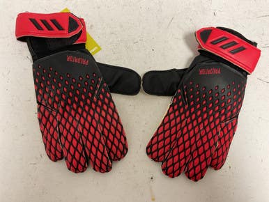 Used Adidas PREDATOR Soccer Goalie Gloves Black And Red 7 11855-S000188837