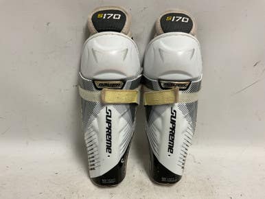 Used Bauer SUPREME S170 Youth Shin Guards White 10" 11855-S000188832