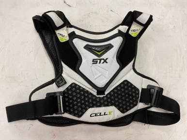 Used STX CELL V Lacrosse Shoulder Pads Black And White Youth 11855-S000188814