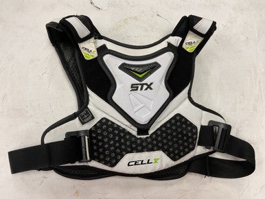 Used STX CELL V Lacrosse Shoulder Pads Black And White Youth 11855-S000188814