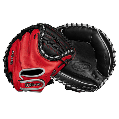 New A500 Blk/Red/Gry 32" RHT Catchers Mitt 11855-HBX10254632