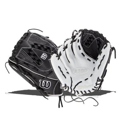 New A700 Fastpitch Glove Wht/Blk 12.5" RHT 11855-HBX101468125