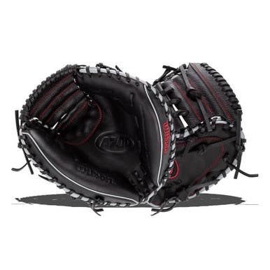New A700 Blk/Sil/Red 32.5" RHT Catchers Mitt 11855-HBX101432325
