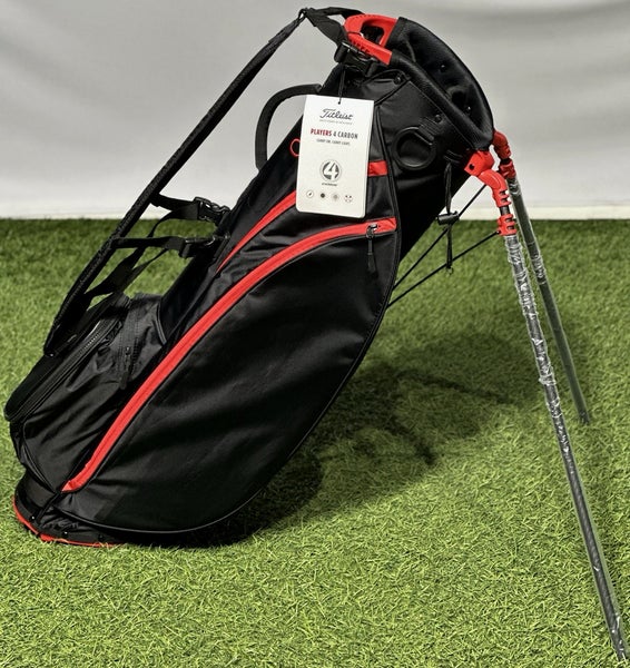 Titleist Players 4 Carbon Single Strap Stand Golf Bag Black/Red - No Logo - NEW!