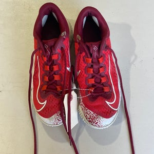 Red Women's Size M 6.0 (W 7.0) Nike Alpha Huarache Low Top Footwear Turf Cleats (Used)