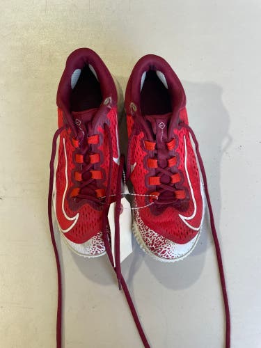 Red Women's Size M 6.0 (W 7.0) Nike Alpha Huarache Low Top Footwear Turf Cleats (Used)