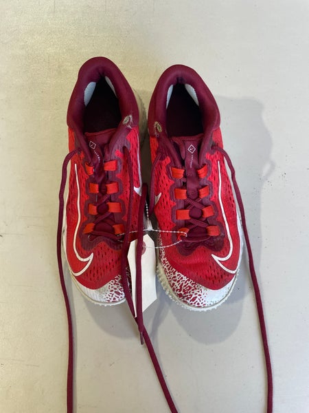 Red Women's Size M 6.0 (W 7.0) Nike Alpha Huarache Low Top Footwear Turf Cleats (Used)